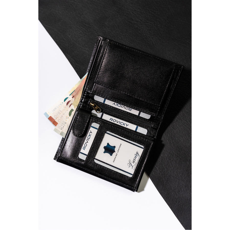 Elegante Herren-Geldbörse im Hochformat aus Naturleder - Rovicky – Bild 6