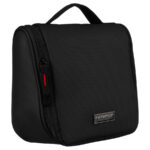 Synthetische Reis-Kosmetiktasche in Schwarz mit Haken, Reißverschluss - Peterson