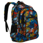 Peterson Jugendlicher Rucksack für die Schule aus Polyester mit einem Graffiti-Muster