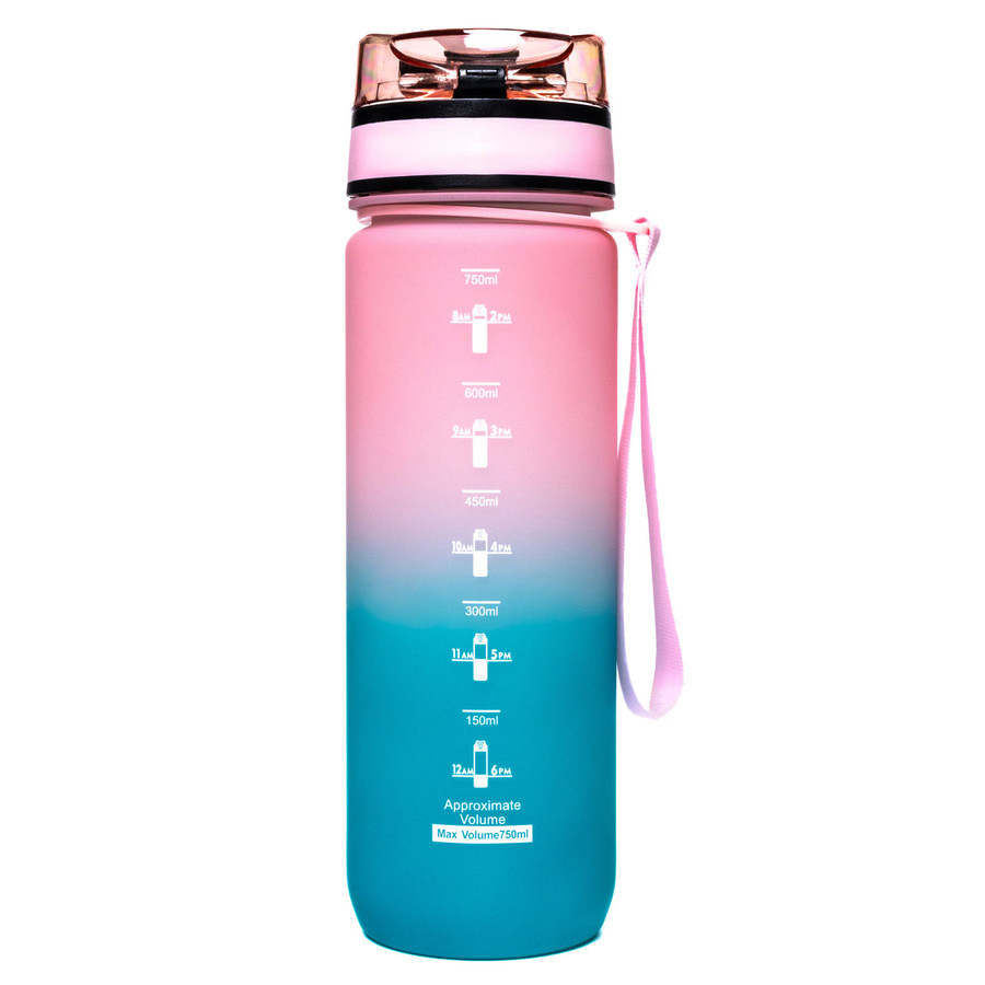 Wasserflasche in Blau-Rosa, ausgestattet mit praktischem Trageband - Peterson – Bild 10