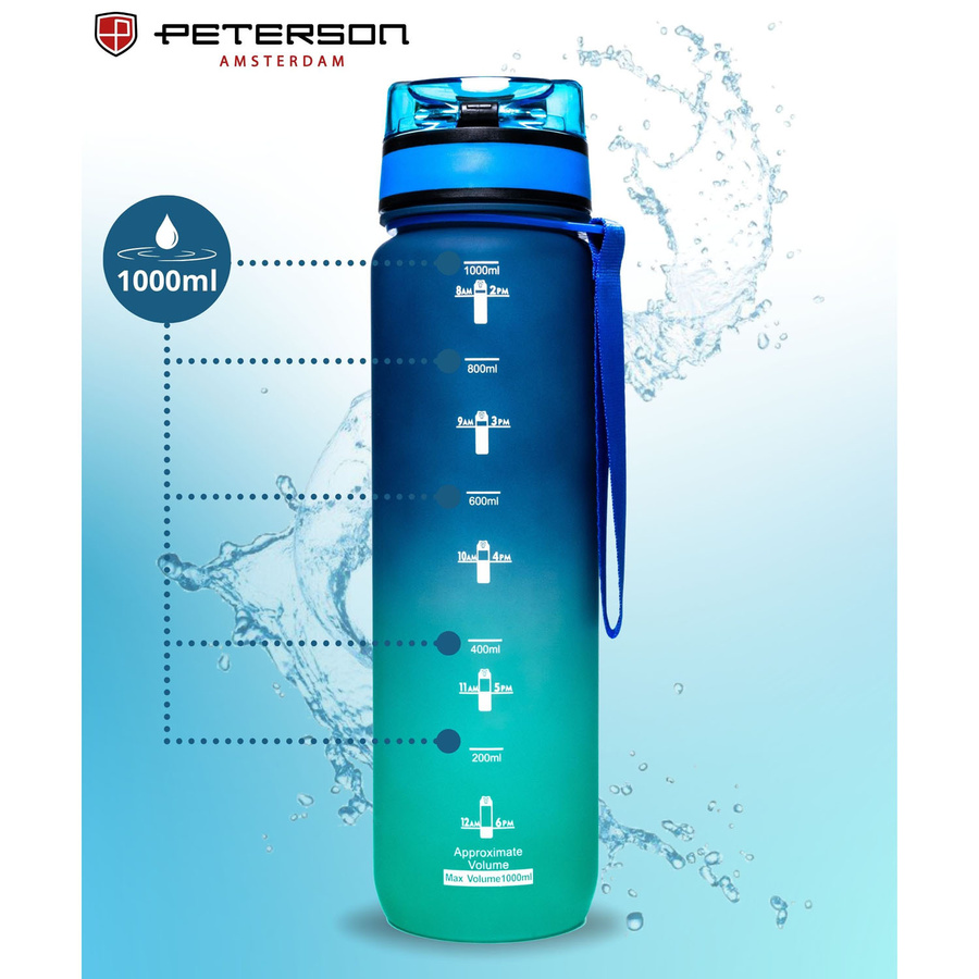 Blau-grüne Wasserflasche mit 1000 ml Fassungsvermögen - Peterson – Bild 8