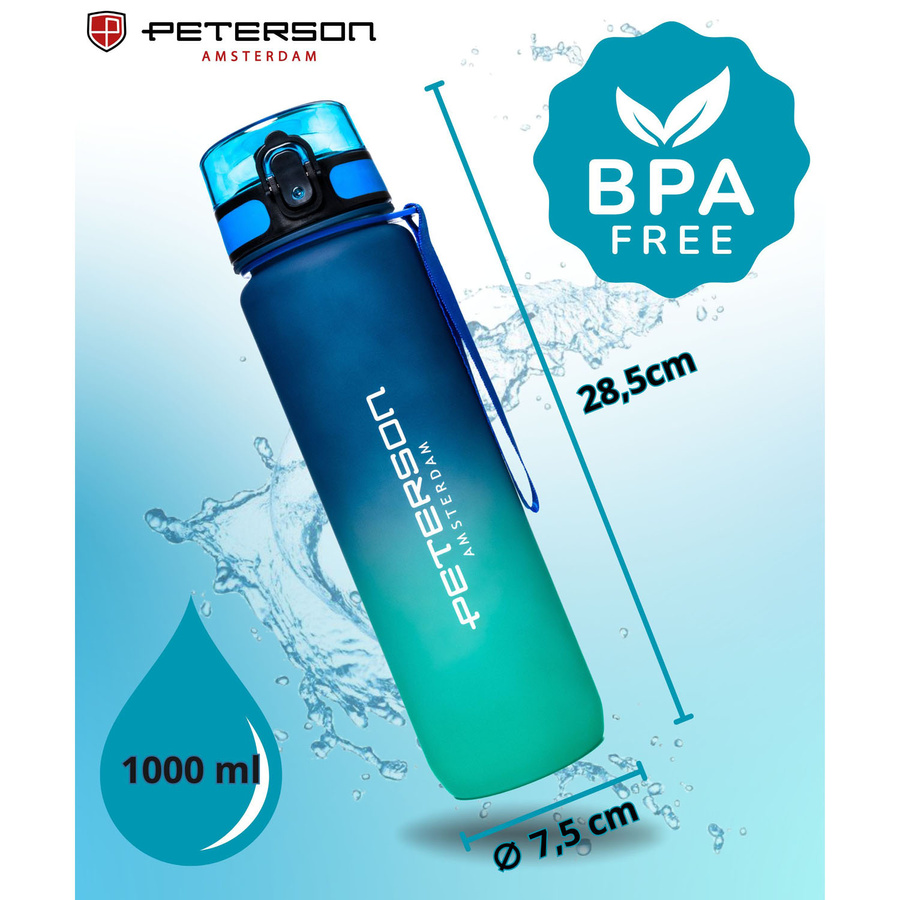 Blau-grüne Wasserflasche mit 1000 ml Fassungsvermögen - Peterson – Bild 4