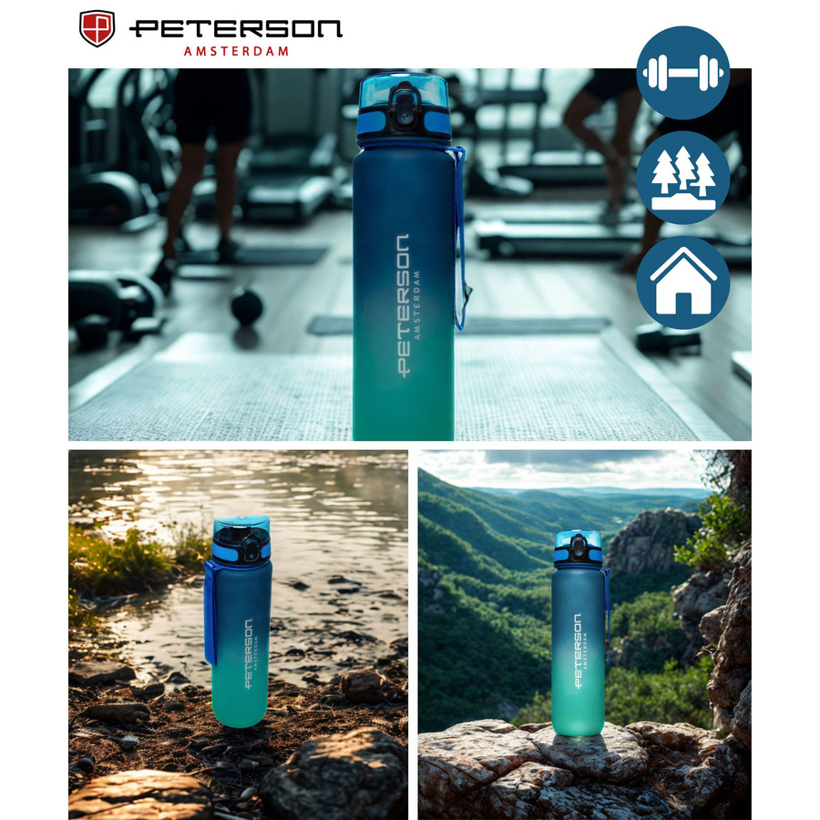 Blau-grüne Wasserflasche mit 1000 ml Fassungsvermögen - Peterson – Bild 2