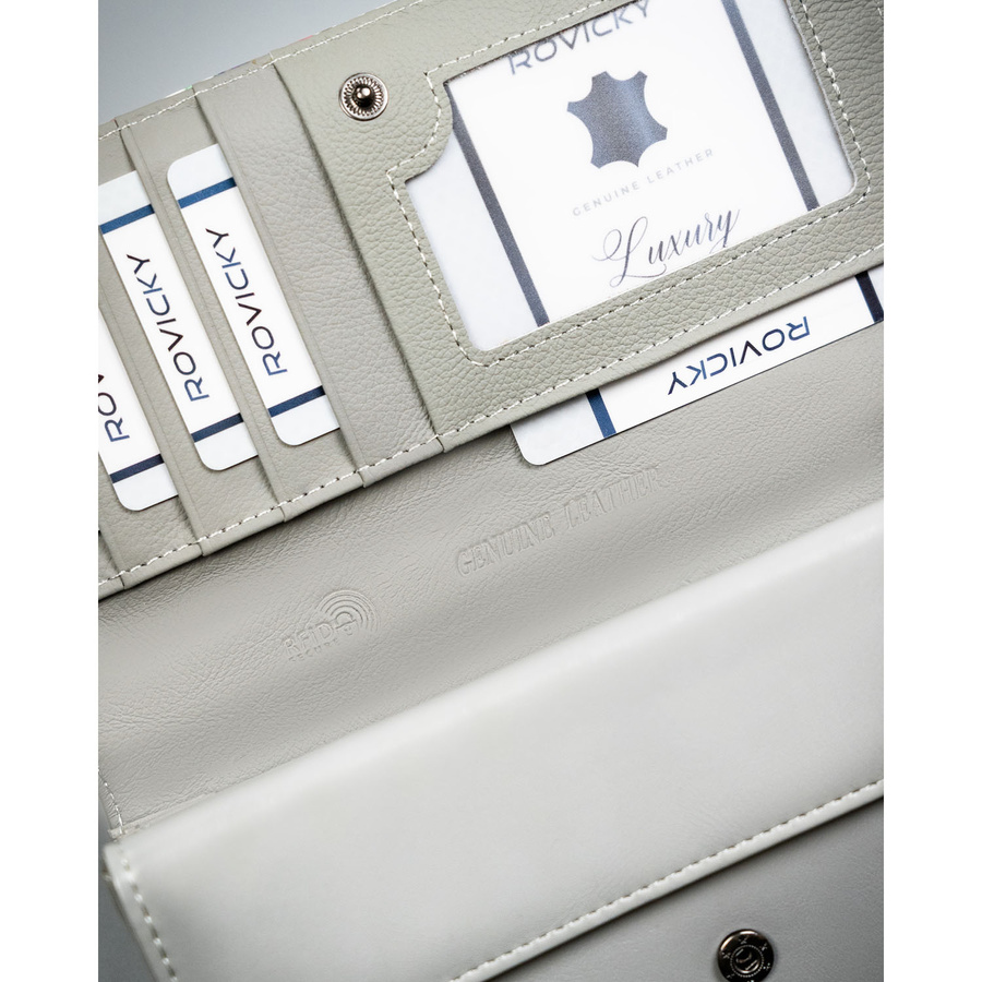 Mehrfarbige Damen-Geldbörse aus Leder mit Blumenmuster, ausgestattet mit RFID-System - 4U Cavaldi – Bild 6