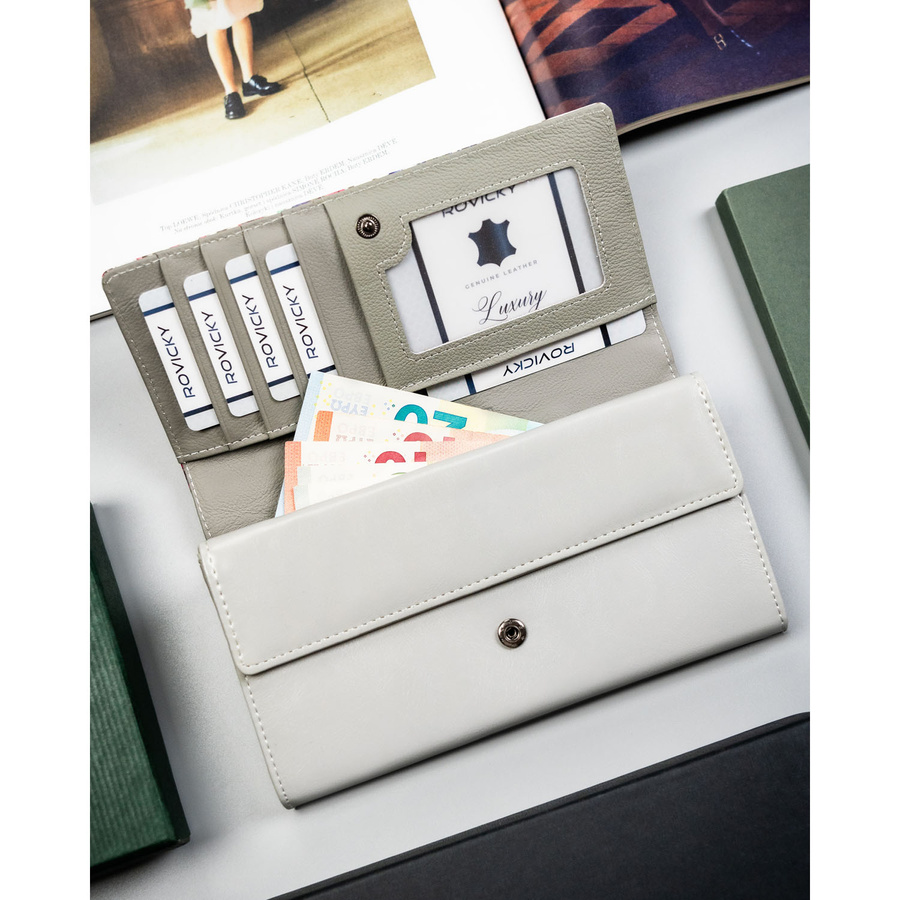 Mehrfarbige Damen-Geldbörse aus Leder mit Blumenmuster, ausgestattet mit RFID-System - 4U Cavaldi – Bild 5