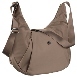 Große, dunkelbeige Damenhandtasche aus Polyester, passend für A4-Format – Peterson
