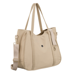 Damenhandtasche aus Polyester in hellbeiger Farbe mit Reißverschluss – Peterson