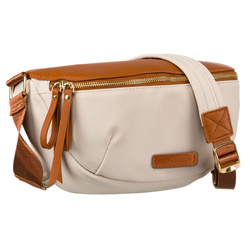 Damen-Gürteltasche aus Nylon in Beige mit Reißverschluss – Rovicky