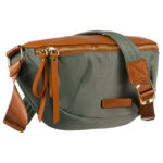 Grün-braune Damen-Gürteltasche aus Nylon, ein Kammer - Rovicky