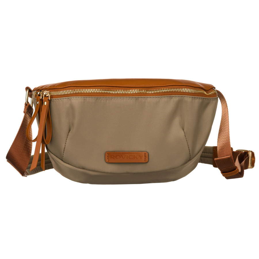 Damen-Gürteltasche aus Nylon in Khaki und Braun mit Reißverschluss - Rovicky – Bild 2