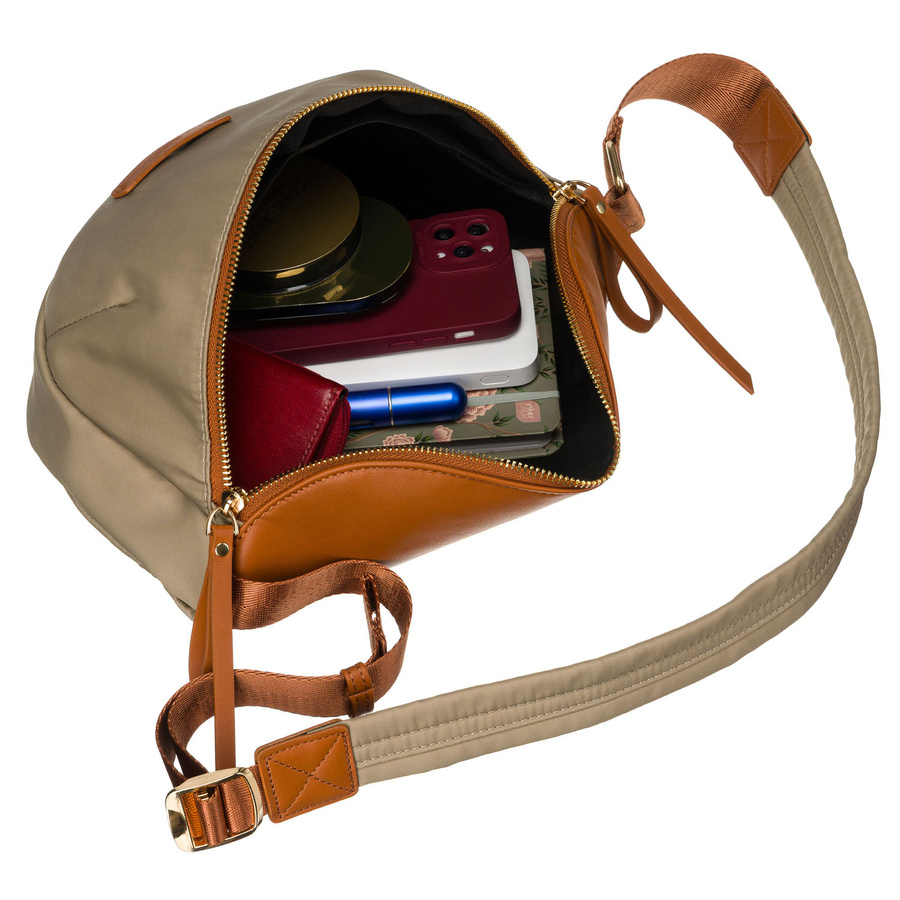 Damen-Gürteltasche aus Nylon in Khaki und Braun mit Reißverschluss - Rovicky – Bild 6