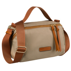 Damen-Geldbörse aus Nylon in Khaki mit braunen Einsätzen aus Öko-Leder – Rovicky