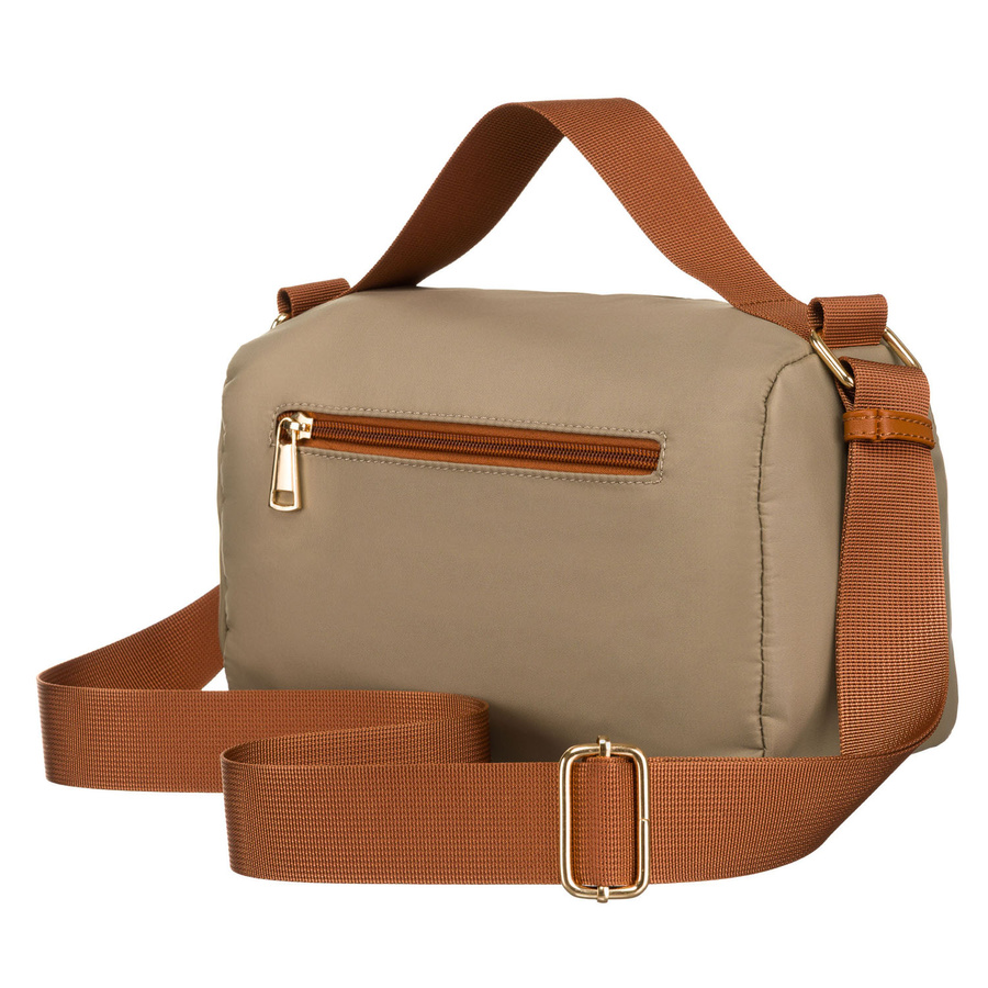 Damen-Geldbörse aus Nylon in Khaki mit braunen Einsätzen aus Öko-Leder - Rovicky – Bild 3