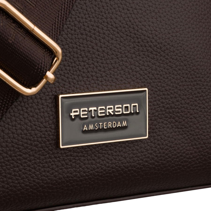 Damenhandtasche aus Öko-Leder in Braun, mit Reißverschluss - Peterson – Bild 6