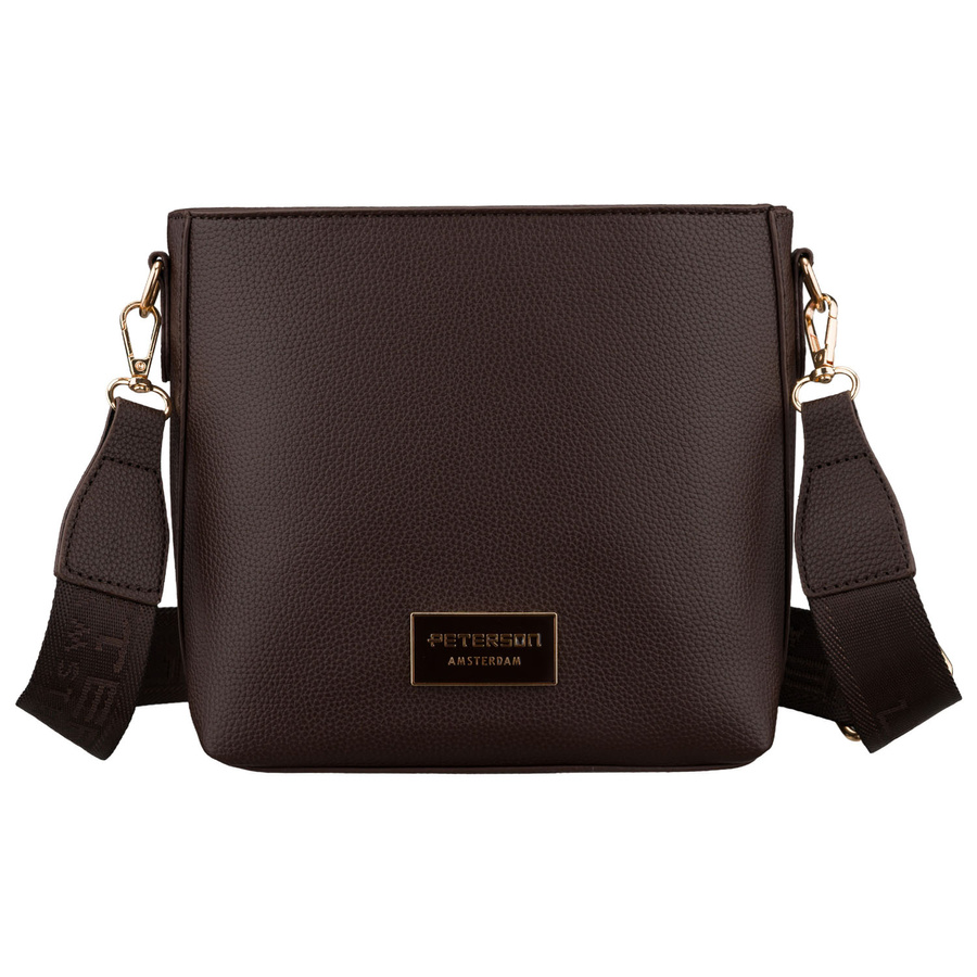 Damenhandtasche aus Öko-Leder in Braun, mit Reißverschluss - Peterson – Bild 4