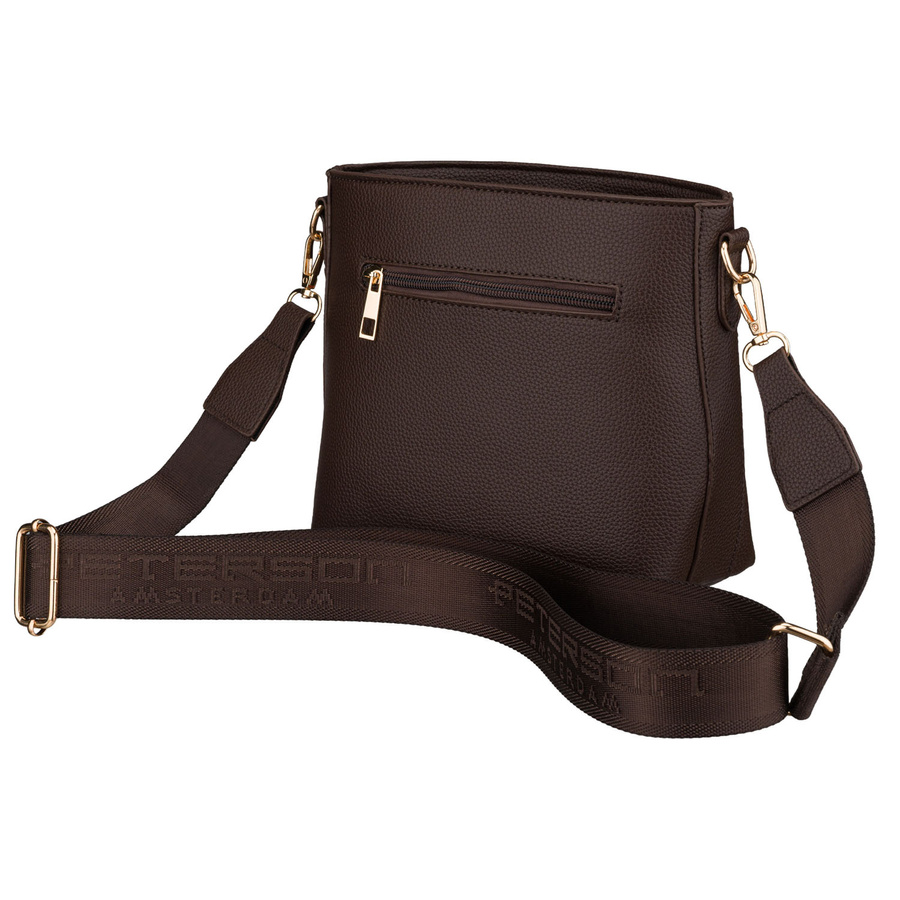 Damenhandtasche aus Öko-Leder in Braun, mit Reißverschluss - Peterson – Bild 5