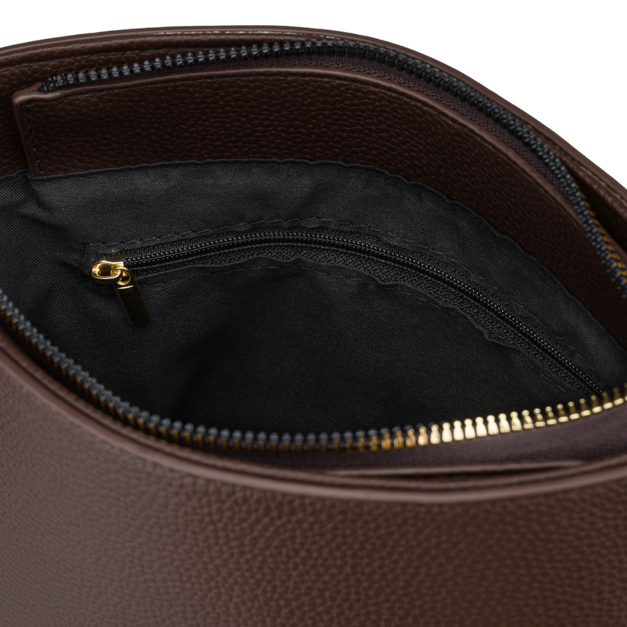 Damenhandtasche aus Öko-Leder in Braun, mit Reißverschluss - Peterson – Bild 7