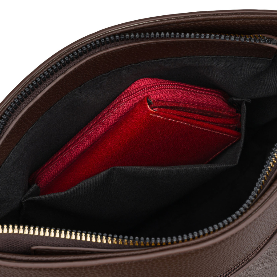 Damenhandtasche aus Öko-Leder in Braun, mit Reißverschluss - Peterson – Bild 8