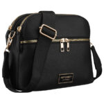 Schwarze, städtische Damenhandtasche aus Öko-Leder - Peterson