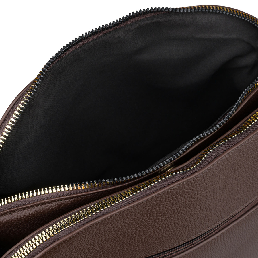Braune, städtische Damenhandtasche aus Öko-Leder, mit Reißverschluss und Magnetverschluss - Peterson – Bild 8