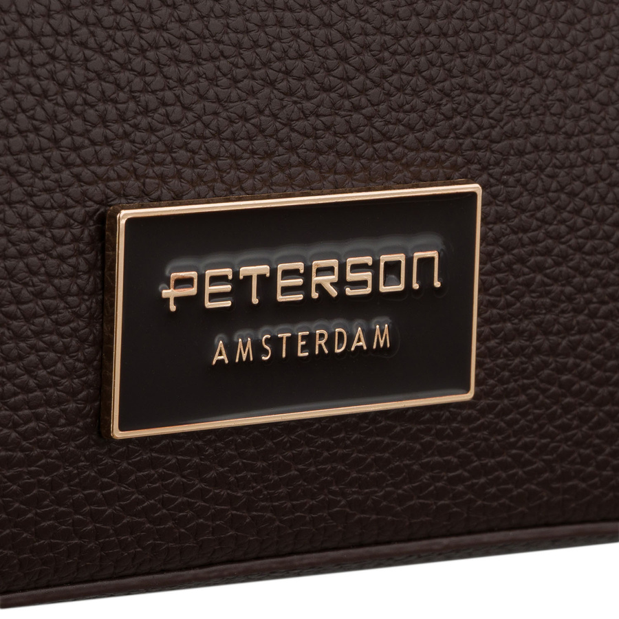 Braune, städtische Damenhandtasche aus Öko-Leder, mit Reißverschluss und Magnetverschluss - Peterson – Bild 6