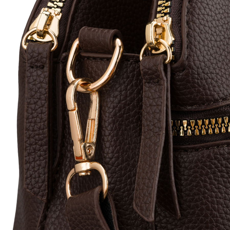Braune, städtische Damenhandtasche aus Öko-Leder, mit Reißverschluss und Magnetverschluss - Peterson – Bild 11
