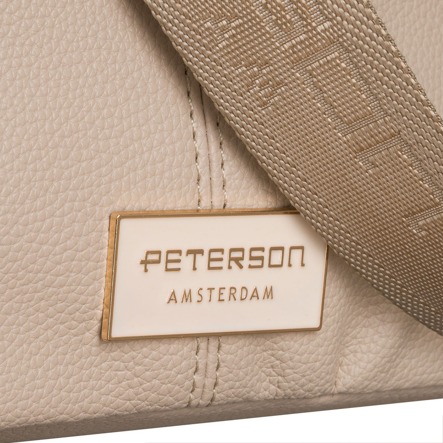 Beige Damenhandtasche aus Öko-Leder, an verstellbarem Gürtel hängend - Peterson – Bild 4