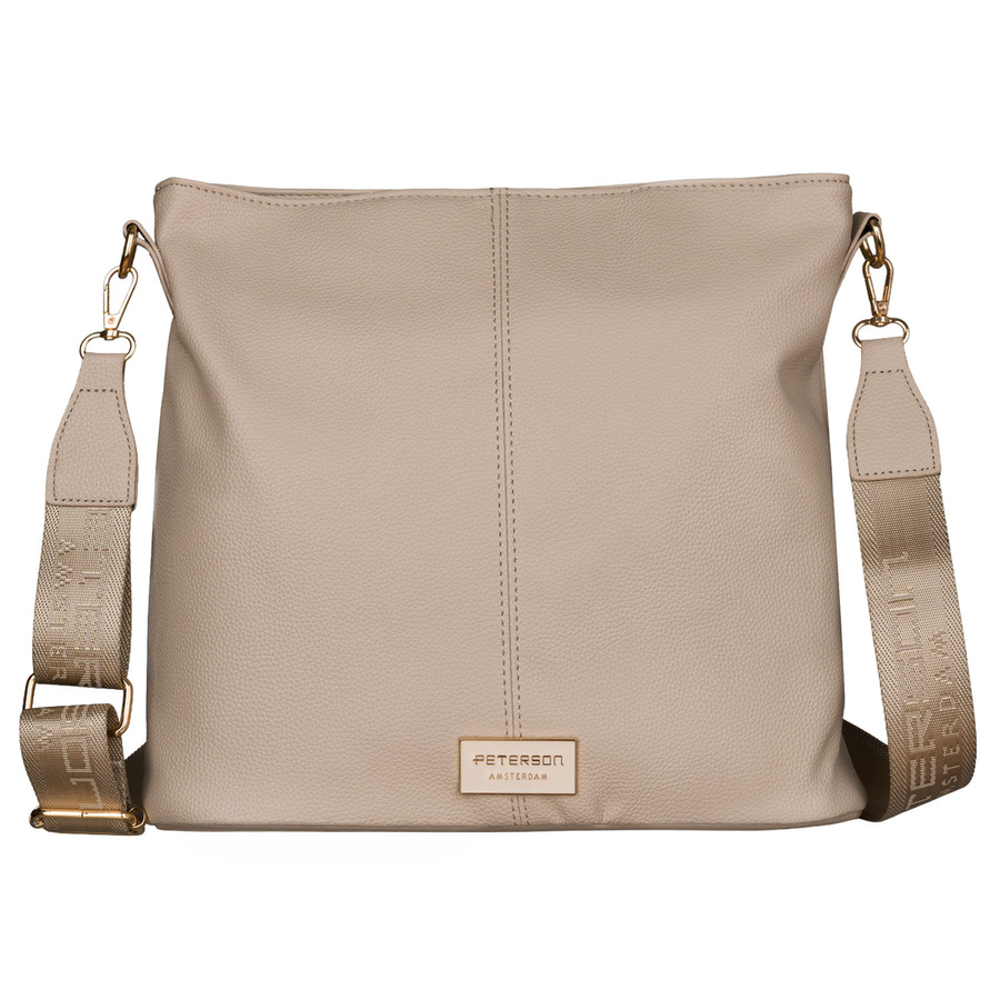 Beige Damenhandtasche aus Öko-Leder, an verstellbarem Gürtel hängend - Peterson – Bild 2