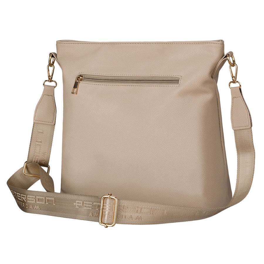 Beige Damenhandtasche aus Öko-Leder, an verstellbarem Gürtel hängend - Peterson – Bild 3