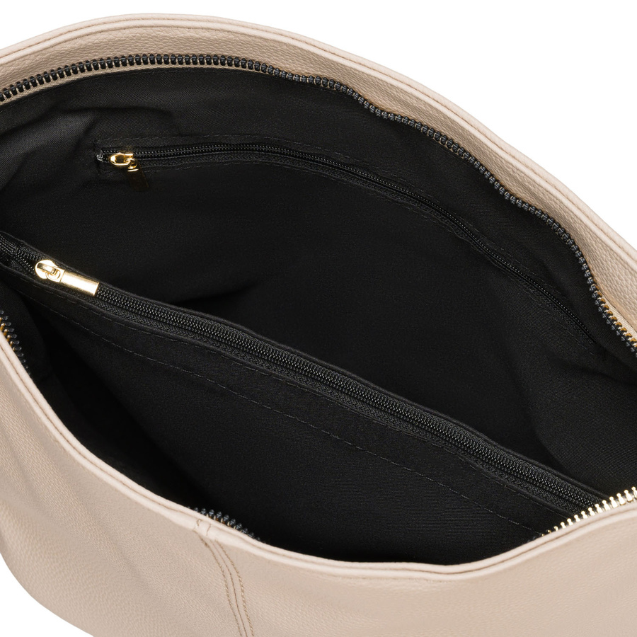 Beige Damenhandtasche aus Öko-Leder, an verstellbarem Gürtel hängend - Peterson – Bild 5