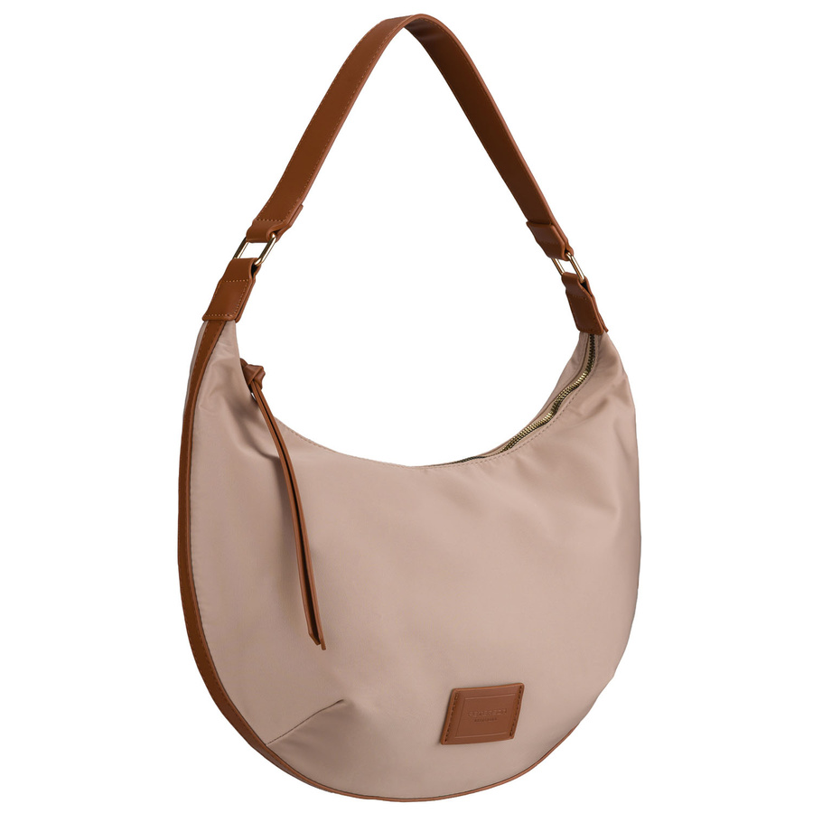 Damenhandtasche aus Polyester in Beige mit Reißverschluss - Peterson