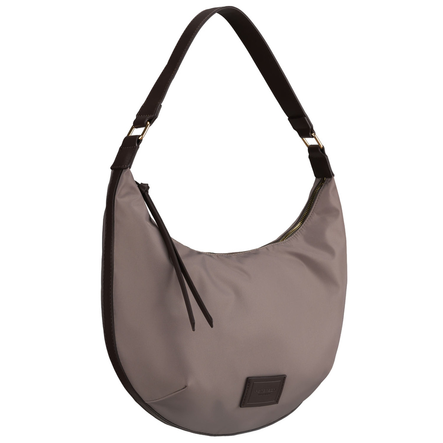 Damenhandtasche aus Polyester in dunkelbeiger Farbe mit Reißverschluss - Peterson