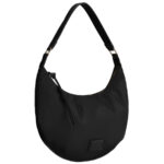 Schwarze Damenhandtasche aus Polyester, einteilig und mit Reißverschluss - Peterson