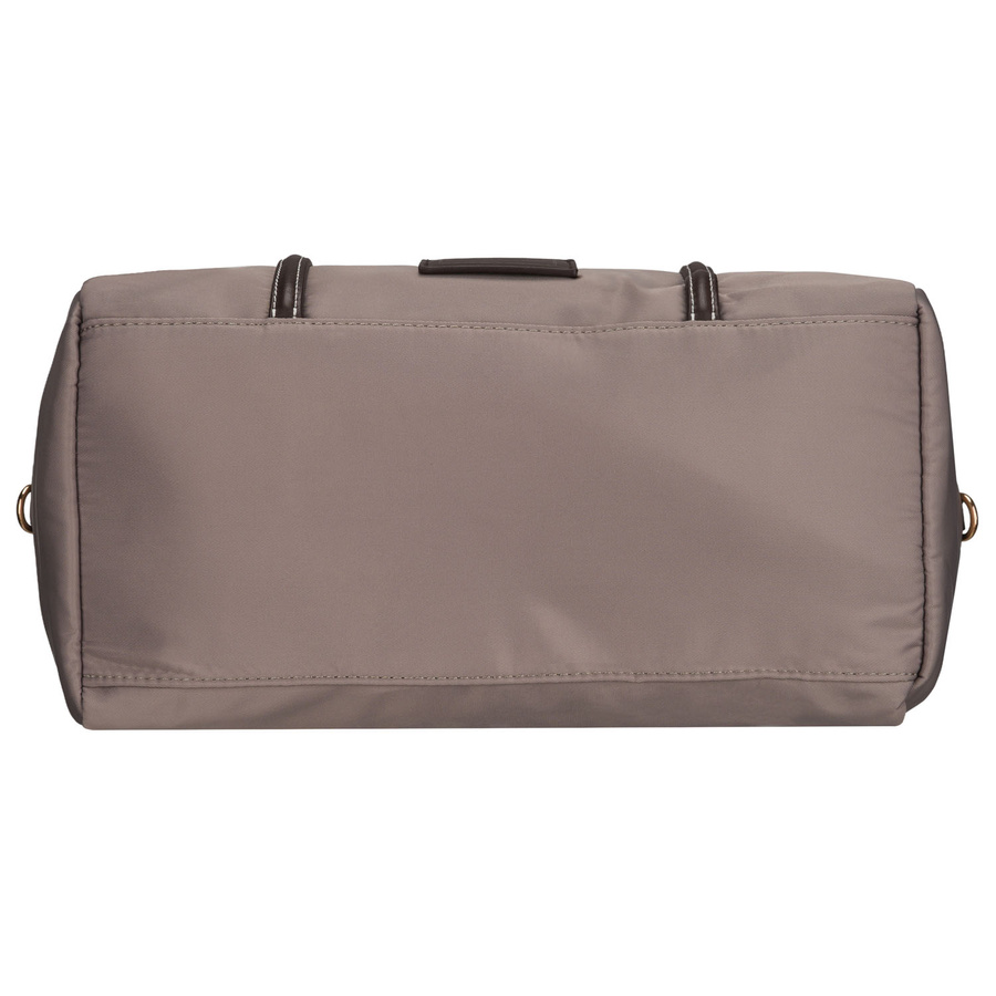 Dunkelbeige Damenhandtasche aus Polyester, an Griff und Gürtel hängend und mit Reißverschluss verschließbar - Peterson – Bild 8