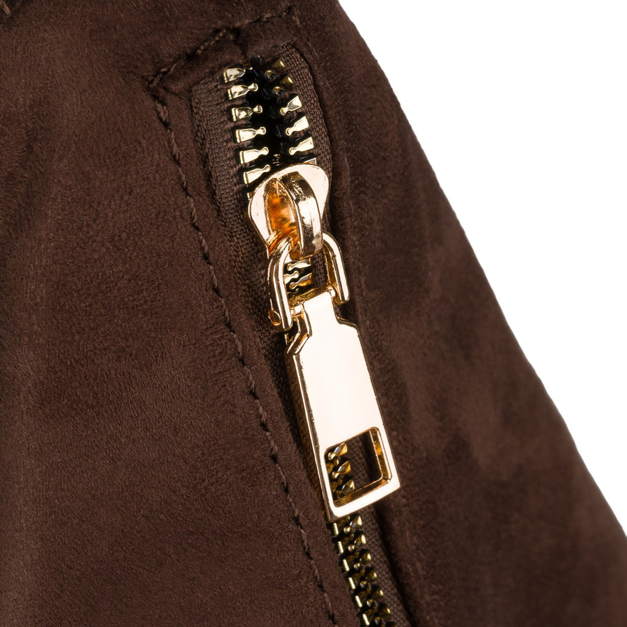 Braune Damenhandtasche aus Öko-Leder, einteilig und mit Reißverschluss verschließbar - Peterson – Bild 9