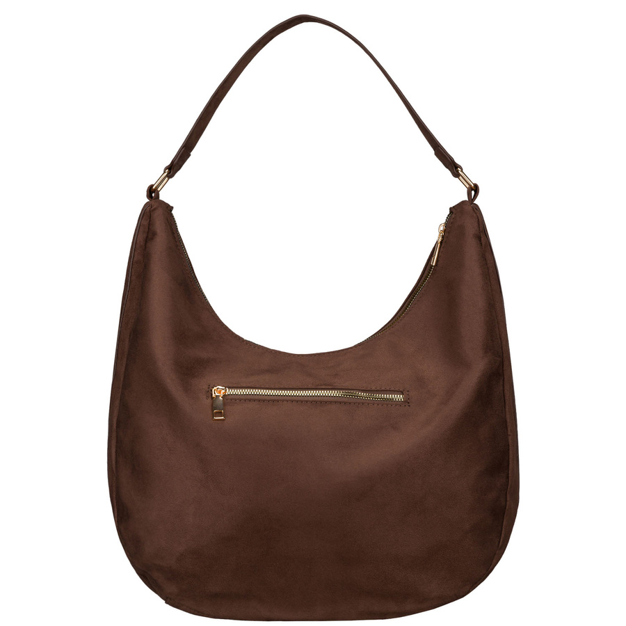 Braune Damenhandtasche aus Öko-Leder, einteilig und mit Reißverschluss verschließbar - Peterson – Bild 5