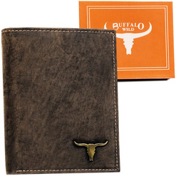 Große Herren-Geldbörse aus Leder im Hochformat – Buffalo Wild
