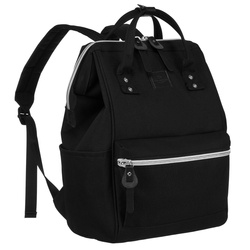 Großer Rucksack aus Polyester in Schwarz mit Laptopfach und USB-Anschluss – Peterson