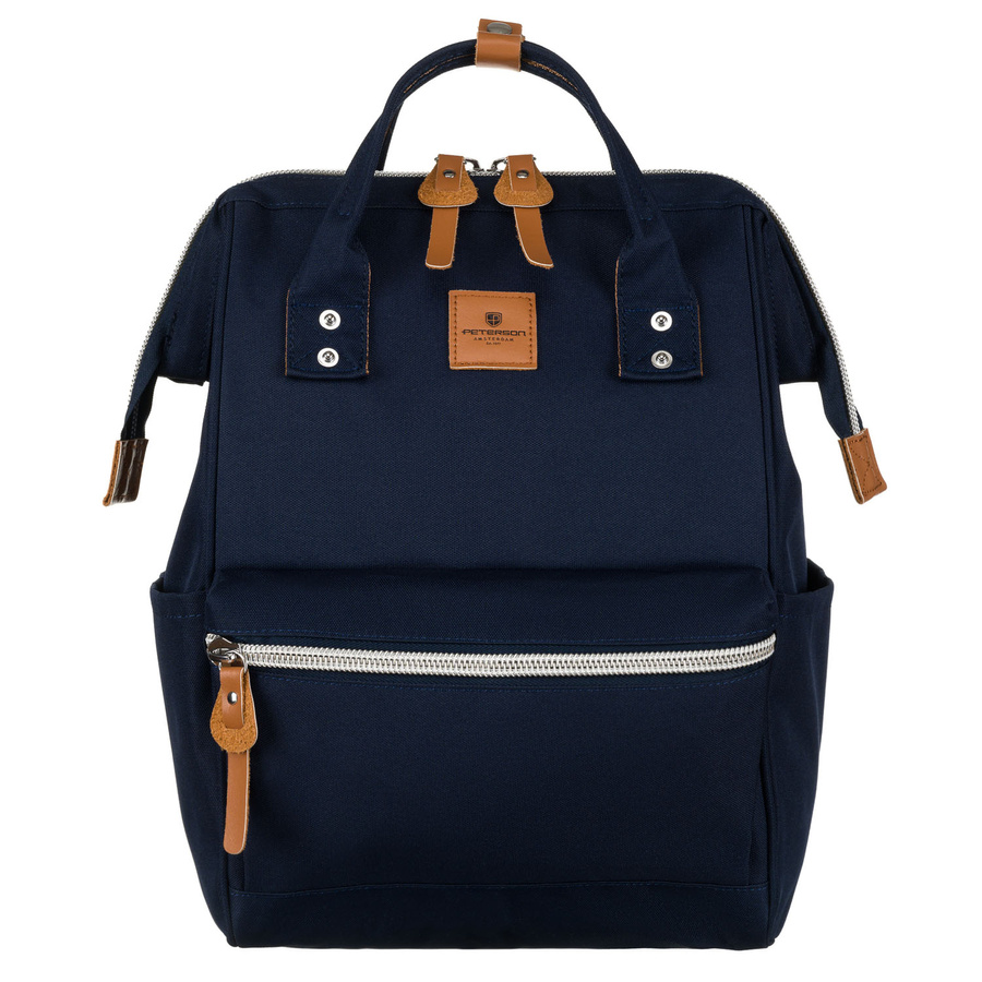 Damenrucksack aus Polyester in Marineblau mit Laptopfach und USB-Anschluss - Peterson – Bild 2