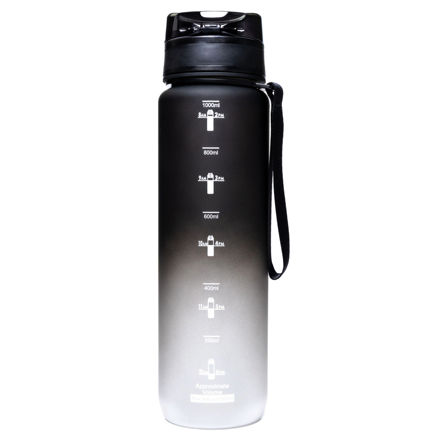 Praktische, weiß-schwarze Trinkflasche mit Trageschlaufe - Peterson – Bild 5