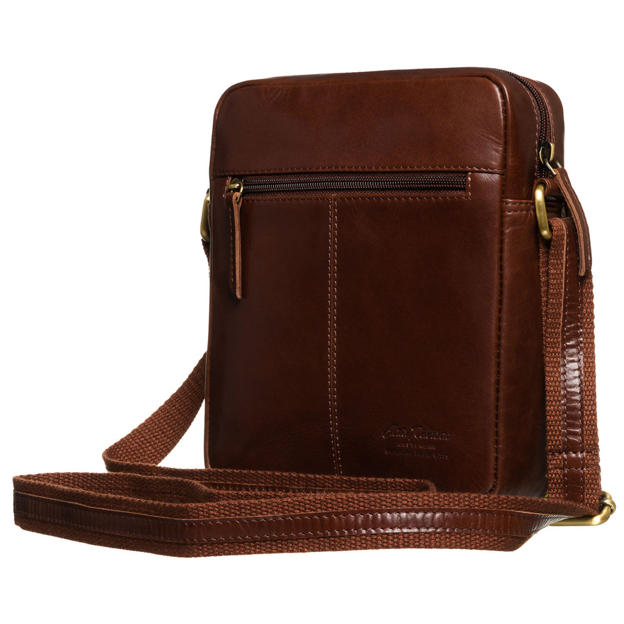 Herrentasche aus Echtleder in Braun, mit verstellbarem Riemen - Peterson – Bild 6