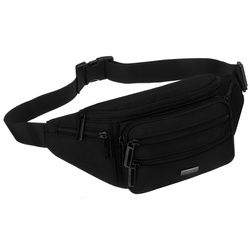 Schwarze, sportliche Herrengürteltasche mit sechs zusätzlichen Taschen – Rovicky