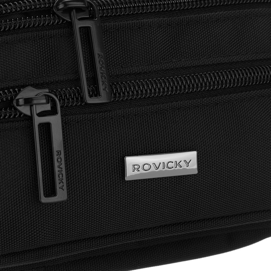 Schwarze, sportliche Herrengürteltasche mit sechs zusätzlichen Taschen - Rovicky – Bild 5
