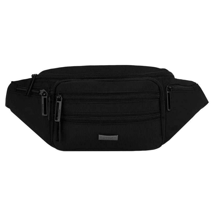 Schwarze, sportliche Herrengürteltasche mit sechs zusätzlichen Taschen - Rovicky – Bild 2