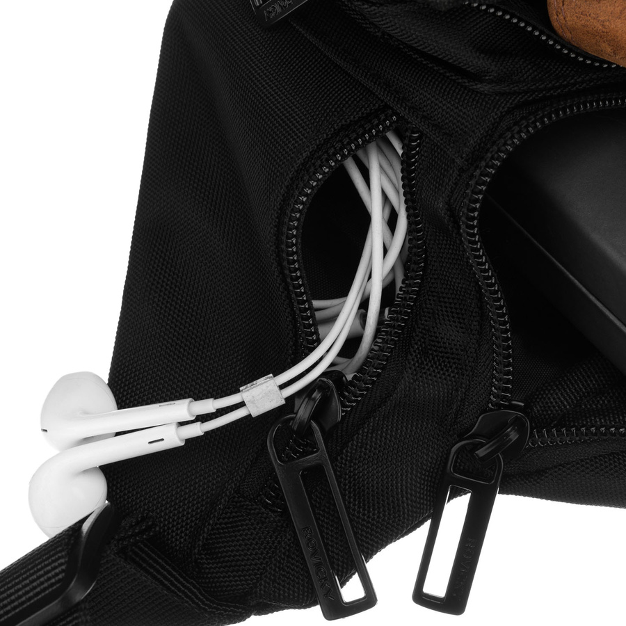 Schwarze, sportliche Herrengürteltasche mit sechs zusätzlichen Taschen - Rovicky – Bild 9