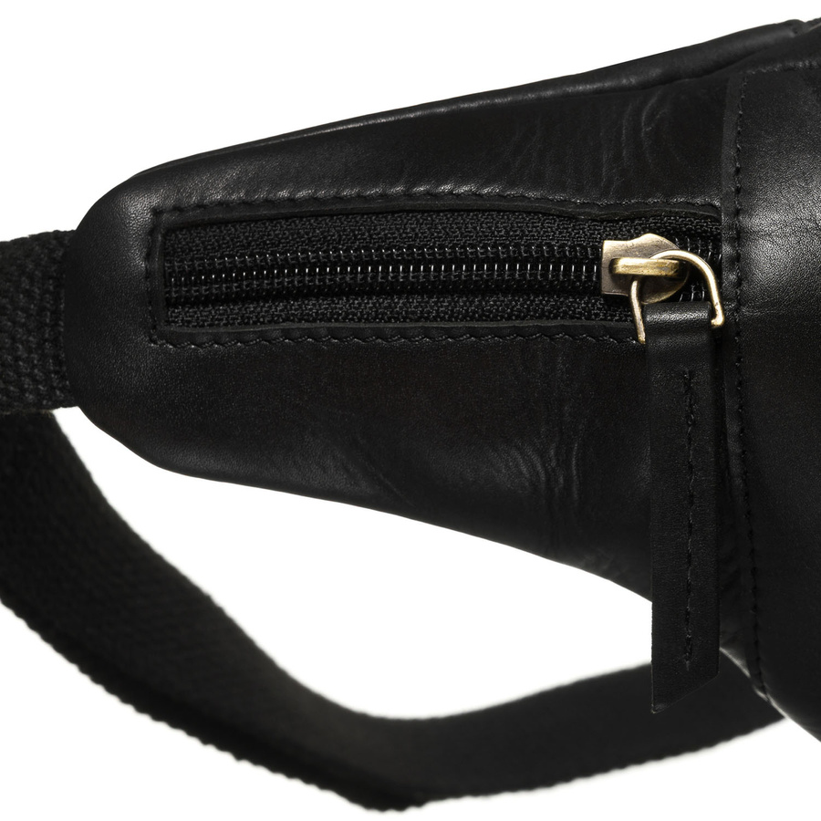 Klassische, schwarze Herren-Gürteltasche aus Echtleder für die Hüfte - Peterson – Bild 10