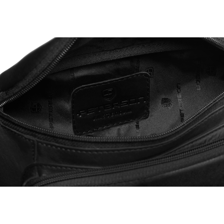 Klassische, schwarze Herren-Gürteltasche aus Echtleder für die Hüfte - Peterson – Bild 8