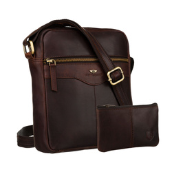 Braune Herrentasche aus Echtleder mit Tasche – Peterson
