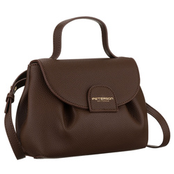 Braune Damenhandtasche aus Kunstleder mit Magnetverschluss – Peterson