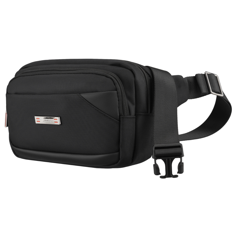 Herren-Gürteltasche, kleine schwarze Umhängetasche im Crossbody-Stil, leicht, mit Reißverschluss - Peterson – Bild 8